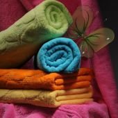 Махровое полотенце Butterfly BY01 48х90 Розовое