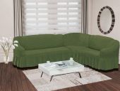Чехол на диван угловой правосторонний Bulsan Зеленый