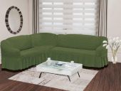 Чехол на диван угловой левосторонний Bulsan Зеленый