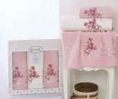 Комплект махровых полотенец Papilon Светло-розовый 3 шт